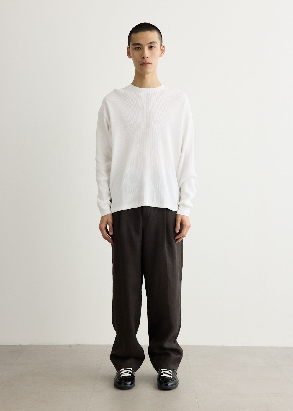 Cotton Waffle Long Sleeve T-Shirt