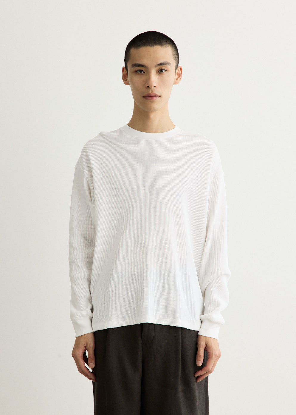 Cotton Waffle Long Sleeve T-Shirt