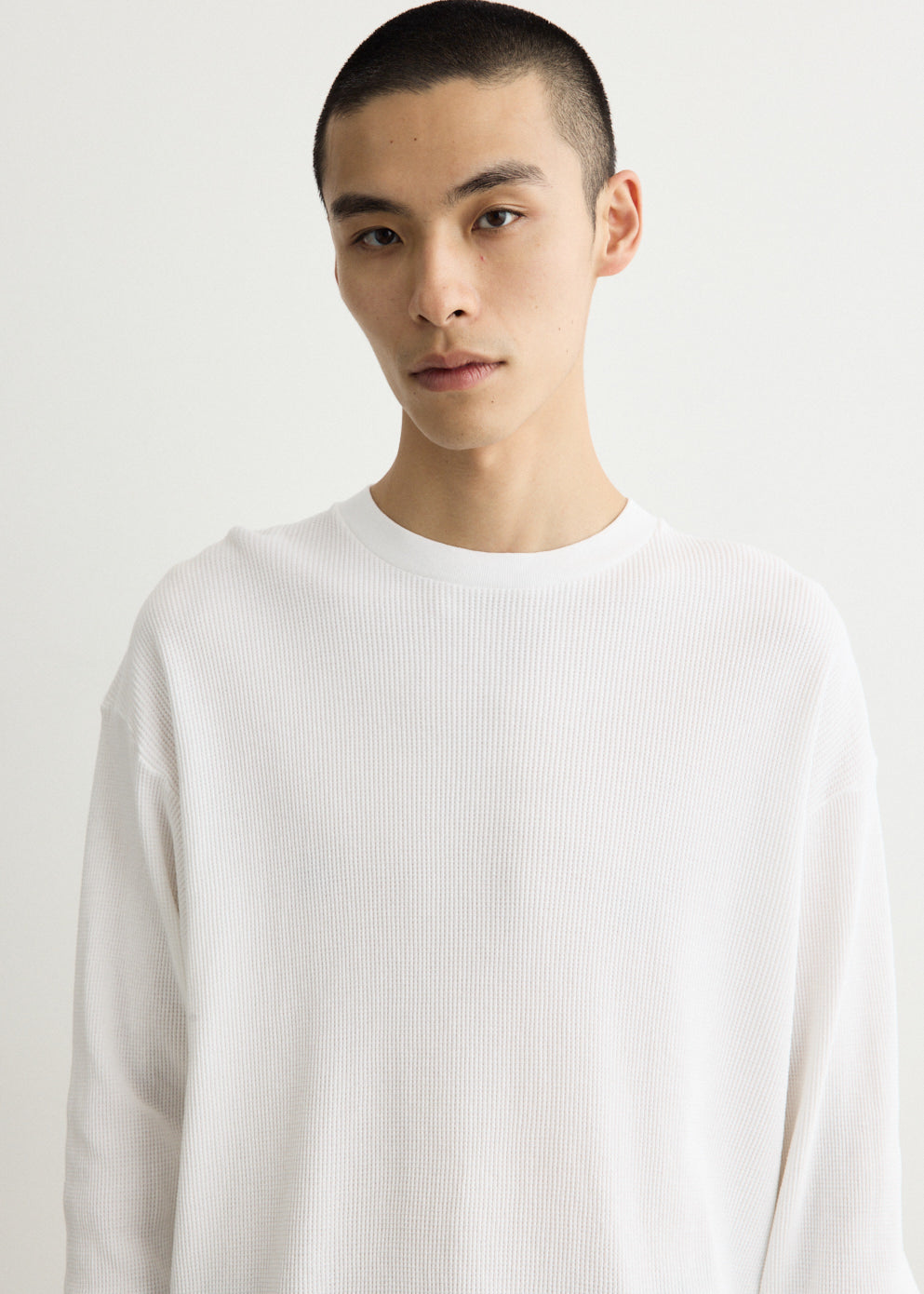 Cotton Waffle Long Sleeve T-Shirt