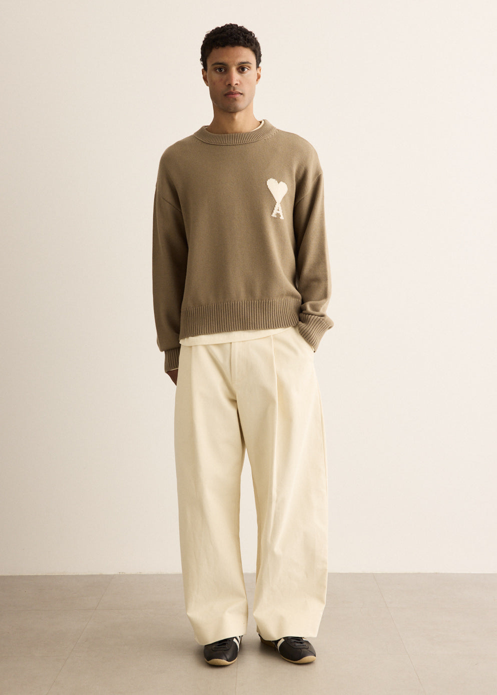 Crewneck Sweater With Contrasted Ami De Coeur