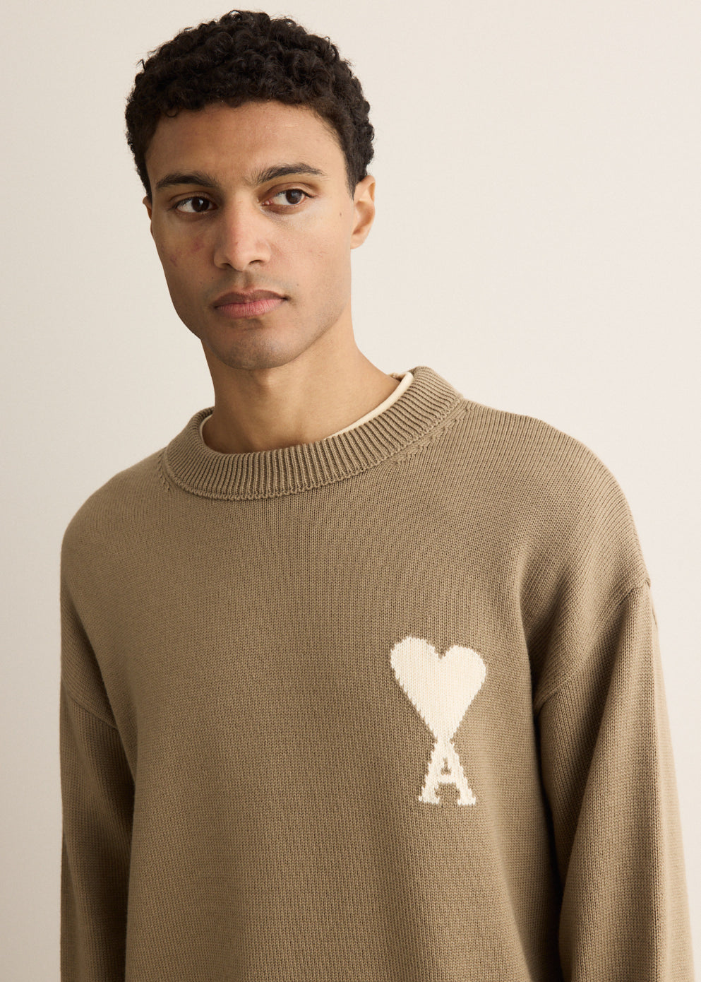 Crewneck Sweater With Contrasted Ami De Coeur
