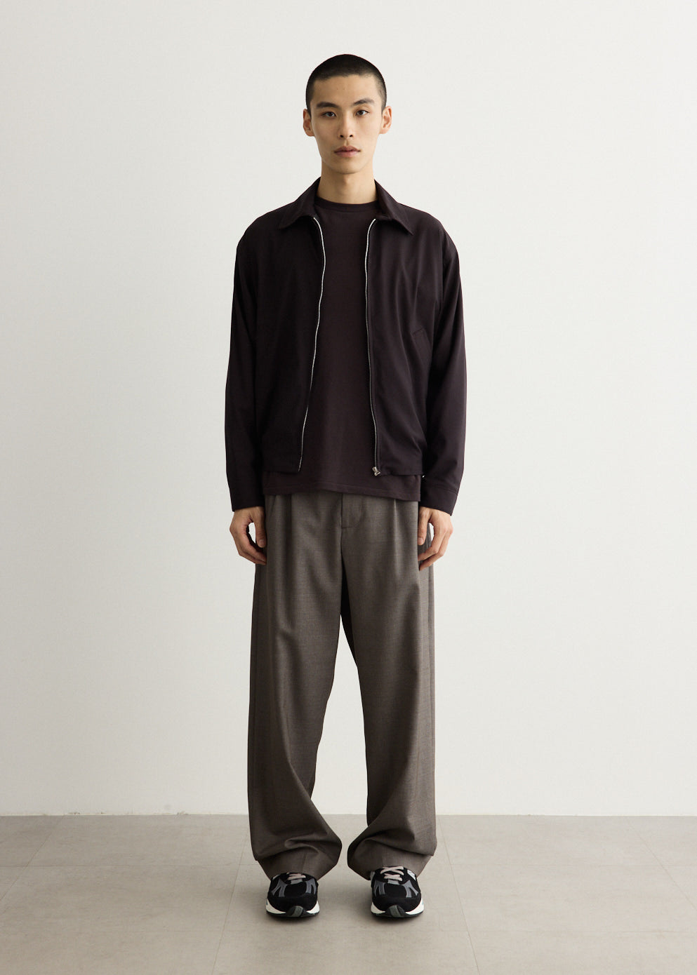 Wool Poplin Zip Blouson