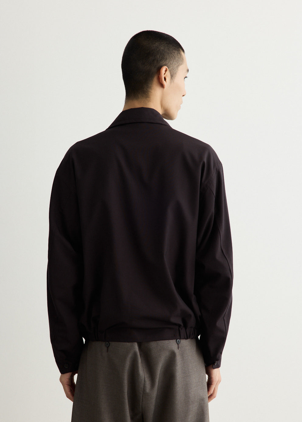 Wool Poplin Zip Blouson
