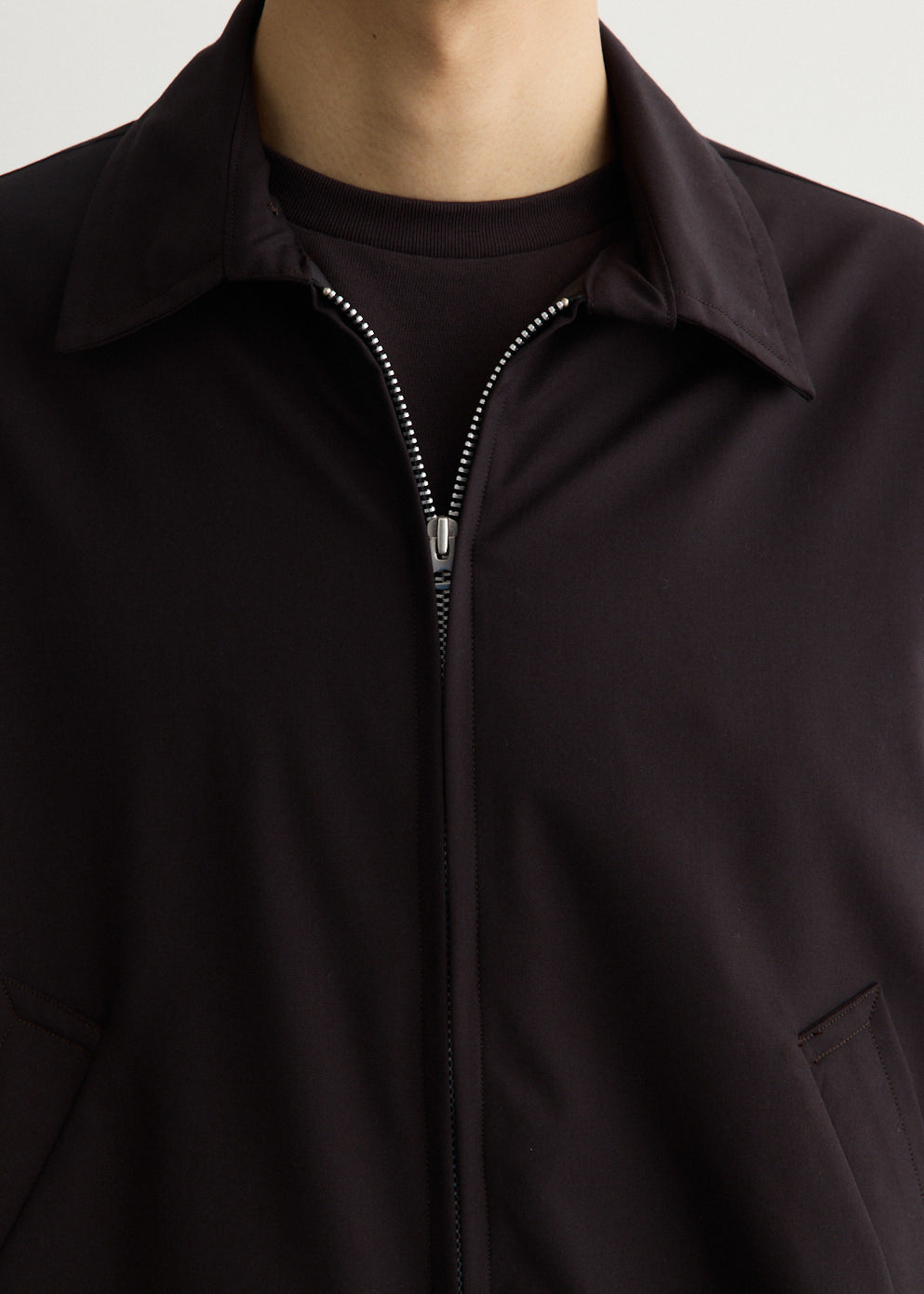 Wool Poplin Zip Blouson