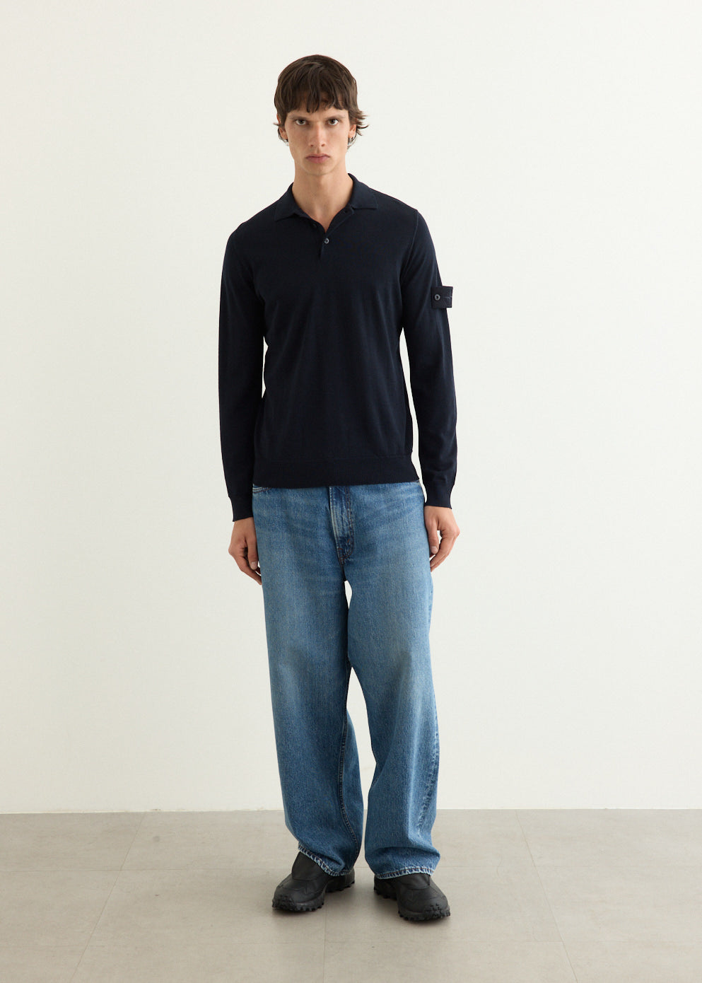 Ghost Light Wool Knit Polo