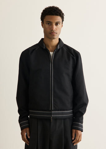 Embroidered Detail Zip-Up Jacket