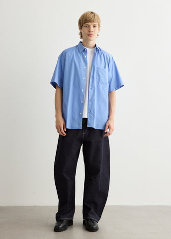 Cotton Broad Cloth Hem Logo Short Sleeve Shirt