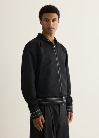 Embroidered Detail Zip-Up Jacket