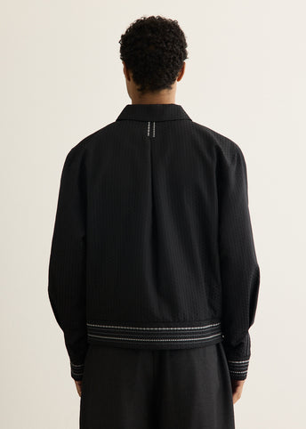 Embroidered Detail Zip-Up Jacket