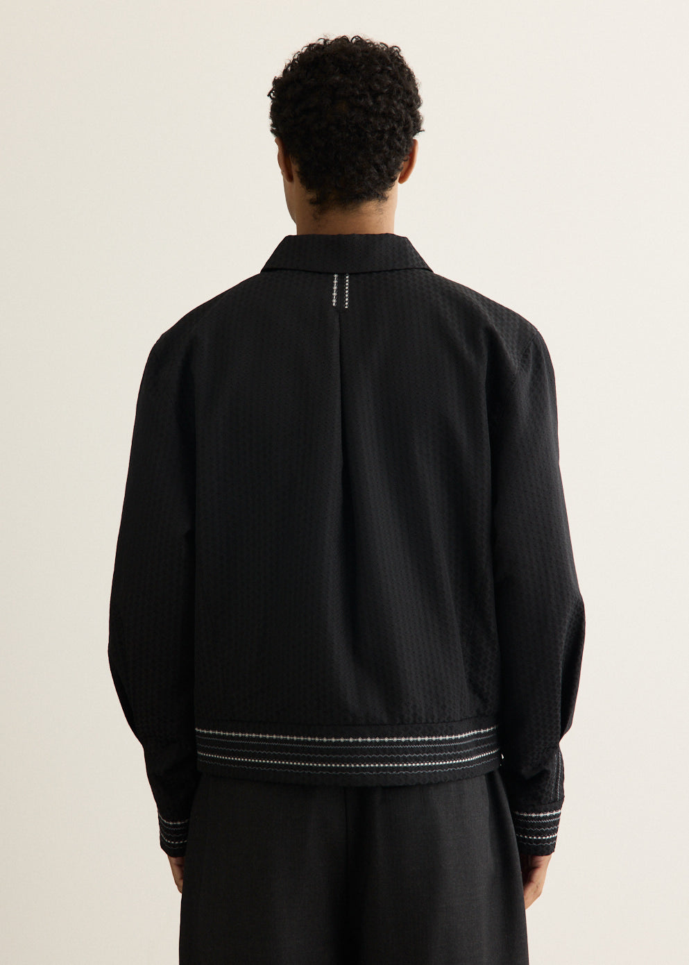 Embroidered Detail Zip-Up Jacket