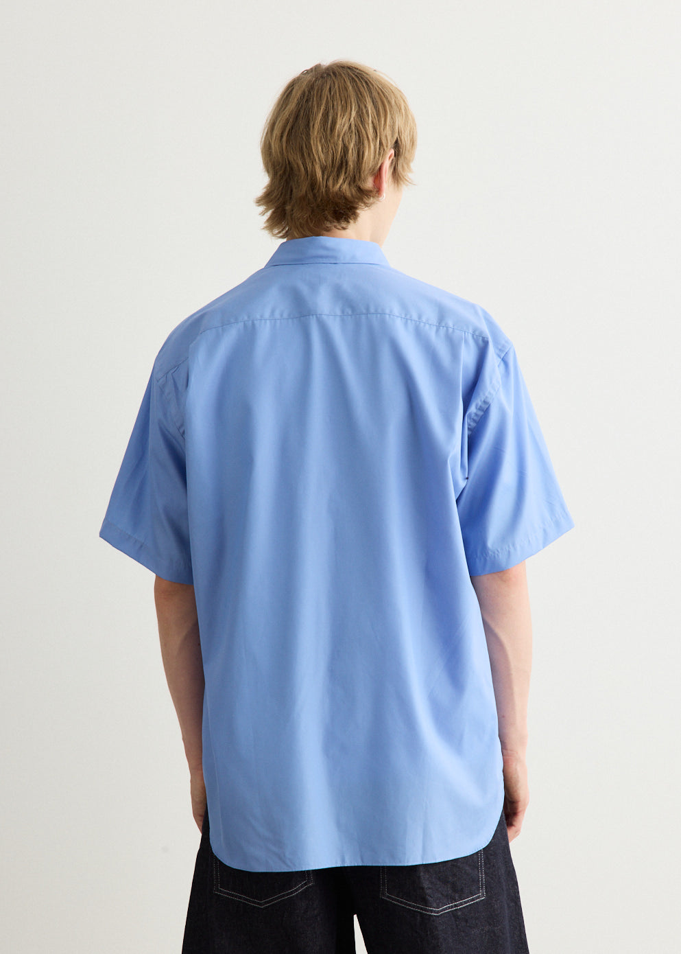 Cotton Broad Cloth Hem Logo Short Sleeve Shirt
