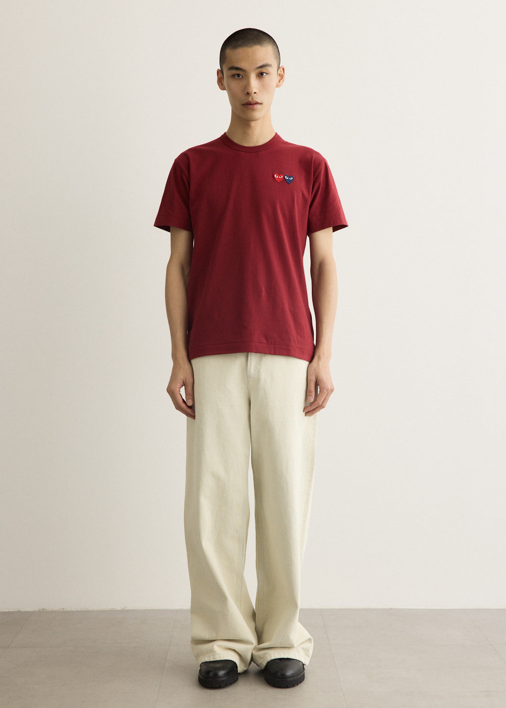 Double Burgundy Heart T-Shirt