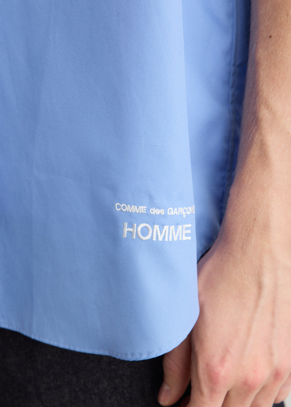 Cotton Broad Cloth Hem Logo Short Sleeve Shirt