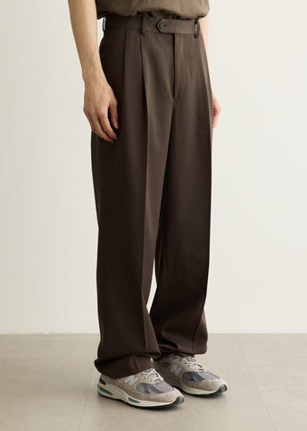 Light Wool Max Gabardine Two-Tuck Slacks