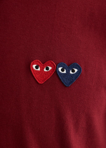 Double Burgundy Heart T-Shirt