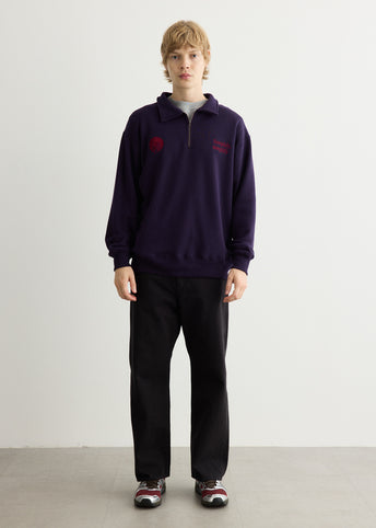 Emb. Half Zipped Sweatshirt