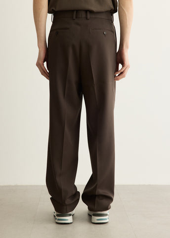 Light Wool Max Gabardine Two-Tuck Slacks