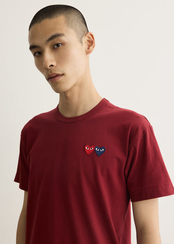 Double Burgundy Heart T-Shirt