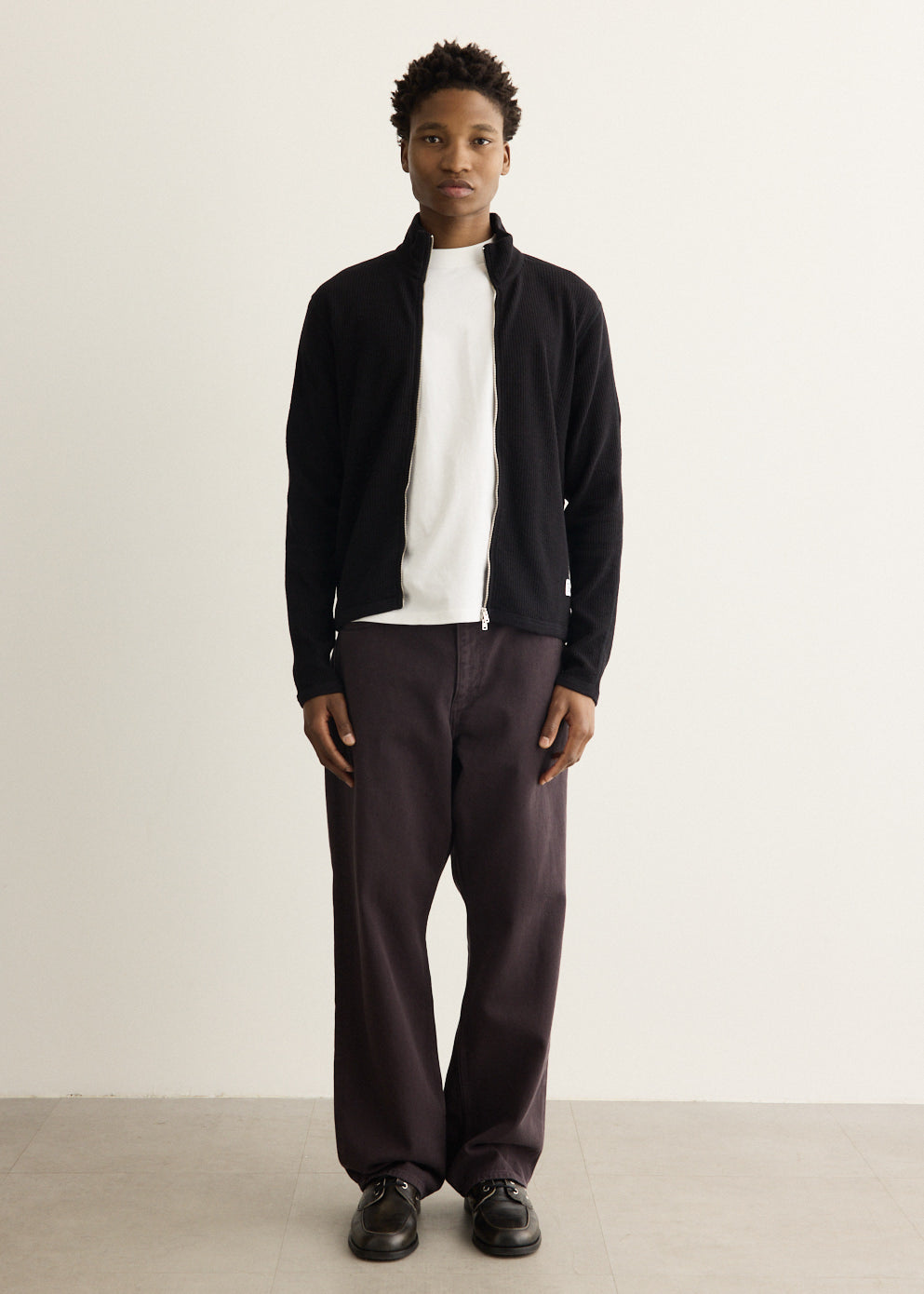 Teno Cotton Hemp Military Rib Zip Cardigan