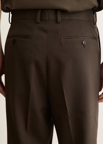 Light Wool Max Gabardine Two-Tuck Slacks