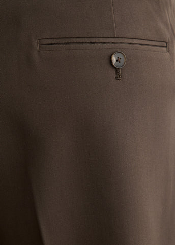Light Wool Max Gabardine Two-Tuck Slacks