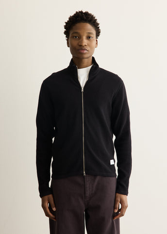 Teno Cotton Hemp Military Rib Zip Cardigan