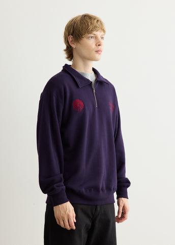 Emb. Half Zipped Sweatshirt