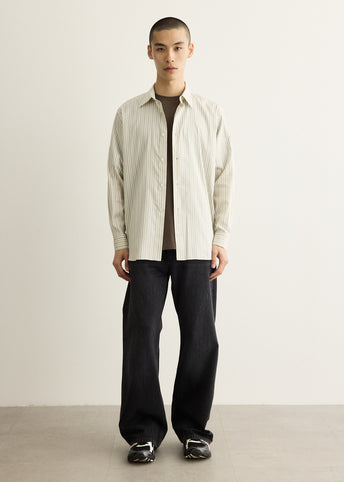 Cotton Silk Stripe Shirt