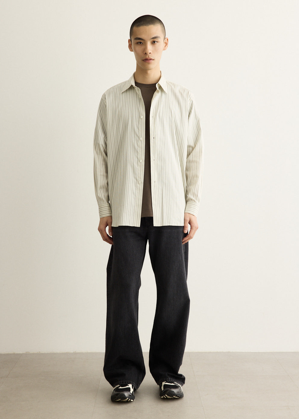 Cotton Silk Stripe Shirt