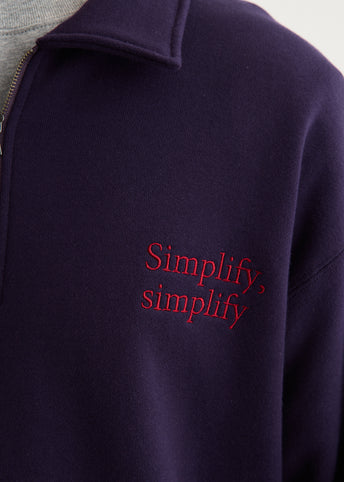 Emb. Half Zipped Sweatshirt