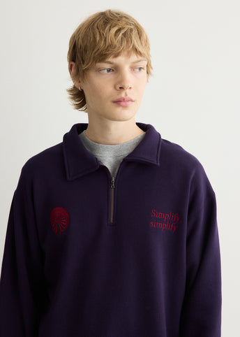 Emb. Half Zipped Sweatshirt