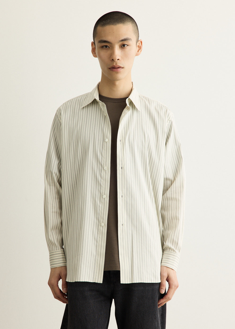 Cotton Silk Stripe Shirt