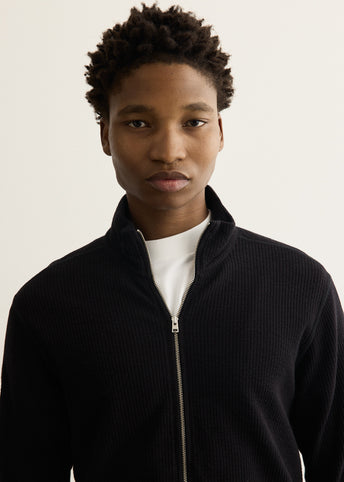 Teno Cotton Hemp Military Rib Zip Cardigan