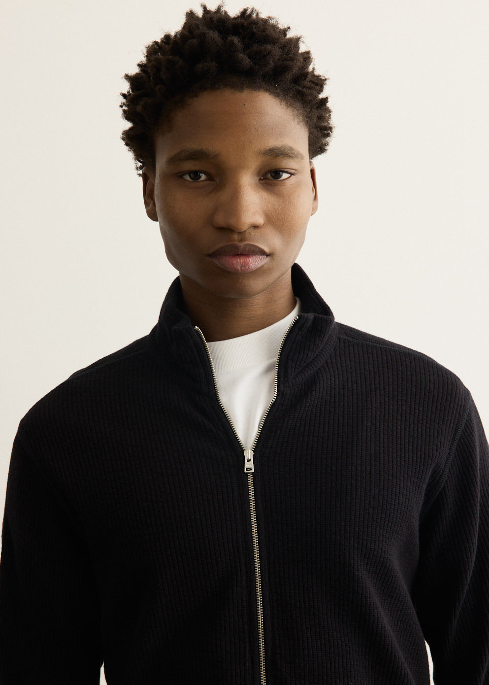 Teno Cotton Hemp Military Rib Zip Cardigan