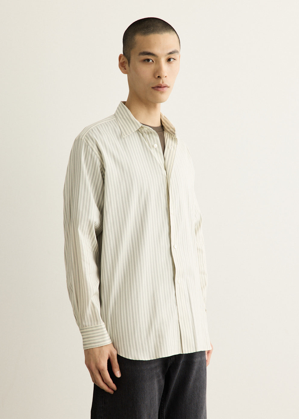 Cotton Silk Stripe Shirt