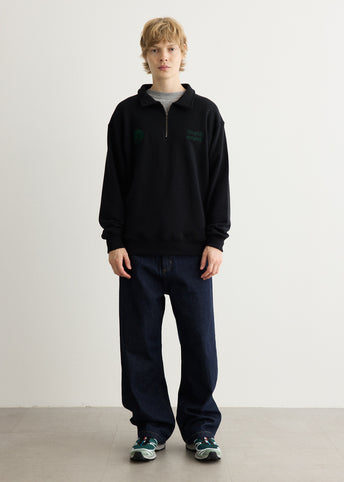 Emb. Half Zipped Sweatshirt