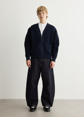 Cotton Polyester Zip Cardigan