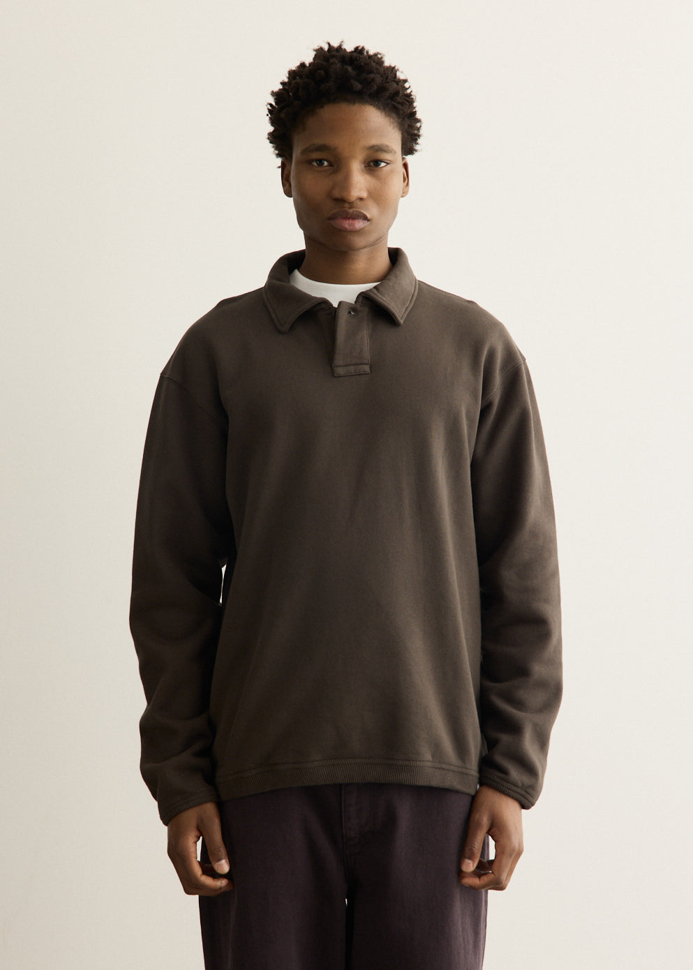 Hjartdal Brushed Diagonal Cotton Fleece Polo