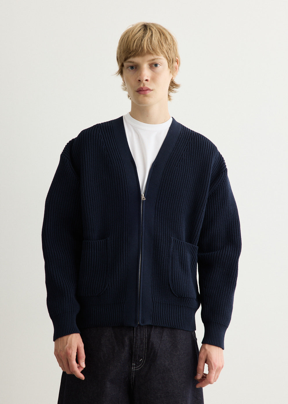 Cotton Polyester Zip Cardigan