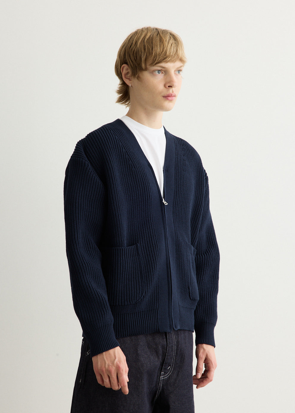 Cotton Polyester Zip Cardigan