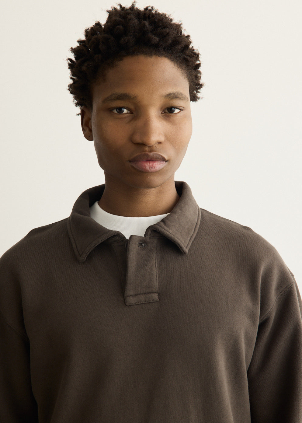 Hjartdal Brushed Diagonal Cotton Fleece Polo