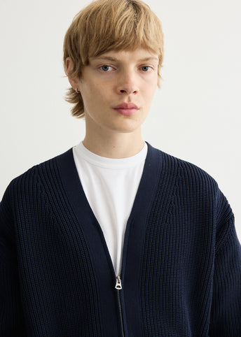 Cotton Polyester Zip Cardigan