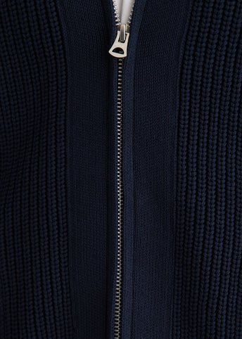 Cotton Polyester Zip Cardigan