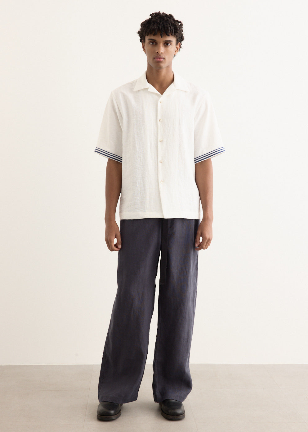 Rope Embroidery Camp Collar Shirt
