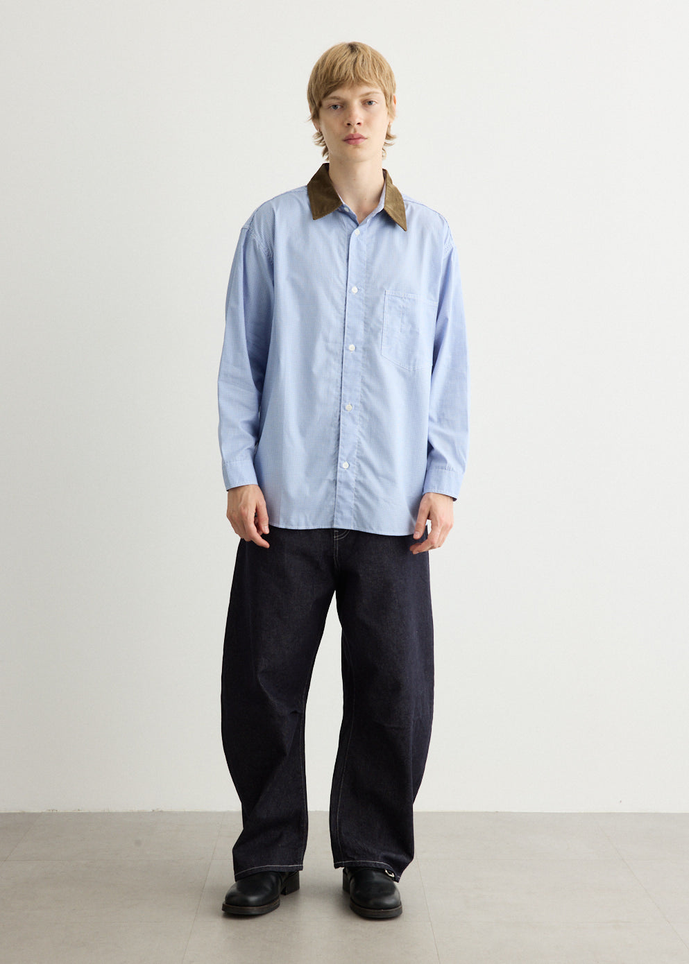 Cotton Check x Corduroy Shirt