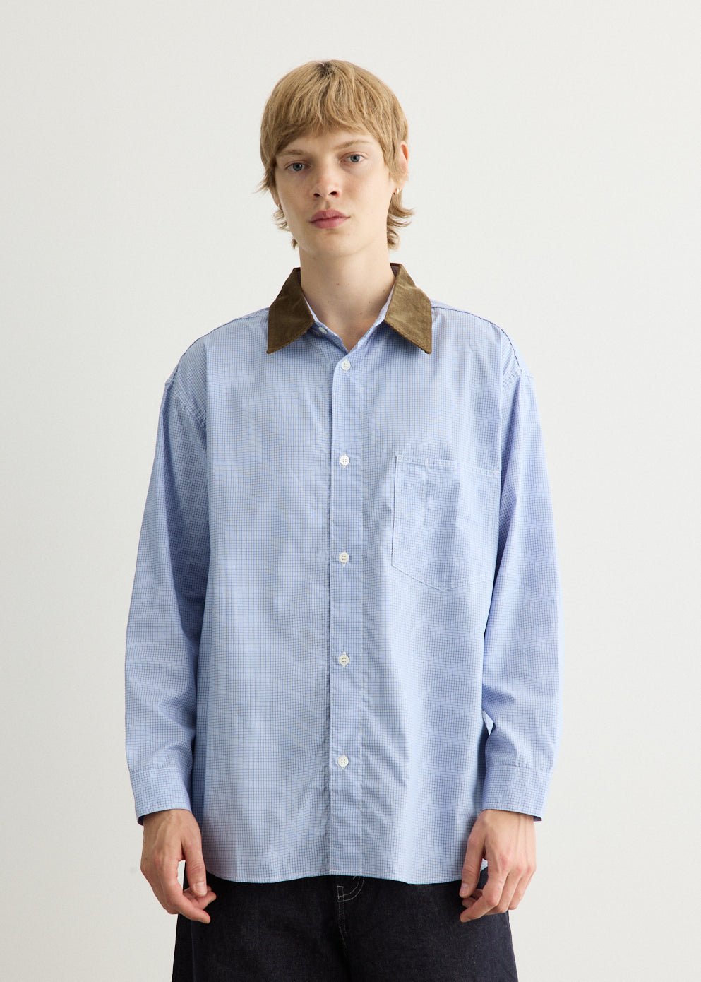 Cotton Check x Corduroy Shirt