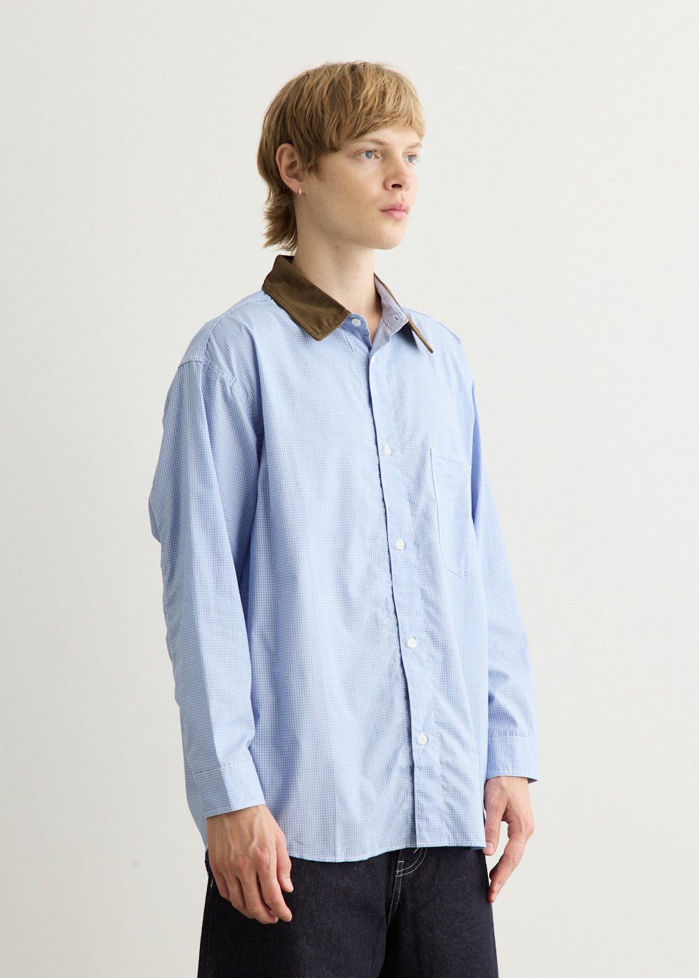 Cotton Check x Corduroy Shirt