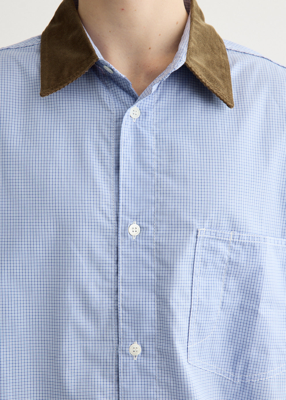 Cotton Check x Corduroy Shirt