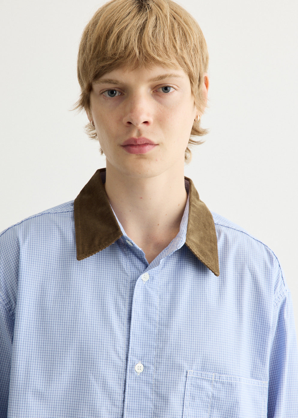 Cotton Check x Corduroy Shirt