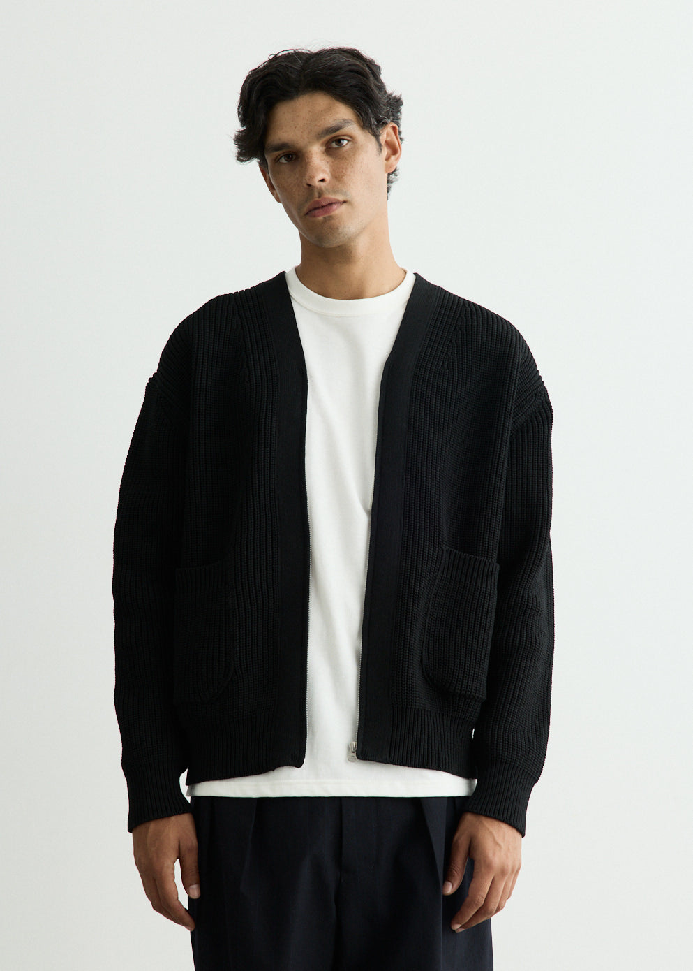 Cotton Polyester Zip Cardigan